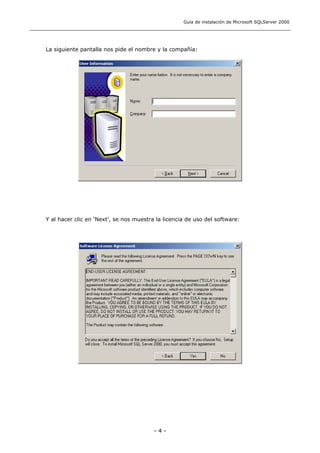 Guia De Instalacion De Microsoft Sql Server 2000 | PDF