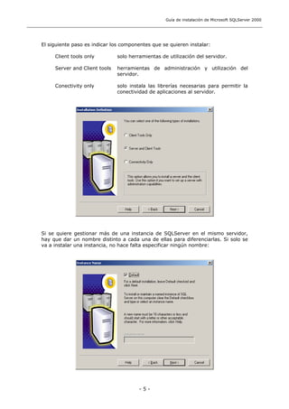 Guia De Instalacion De Microsoft Sql Server 2000 | PDF