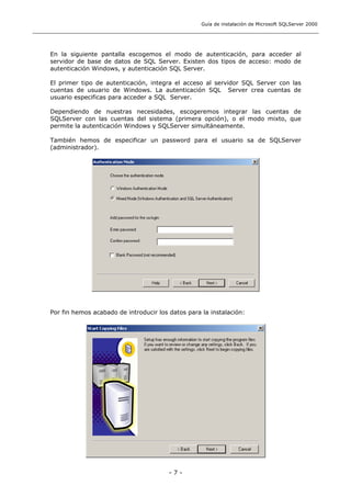Guia De Instalacion De Microsoft Sql Server 2000 | PDF