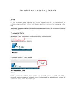 CONEXION A LA BASE DE DATOS SQLITE A TRAVES DE UNA APLICACION MOVIL ...