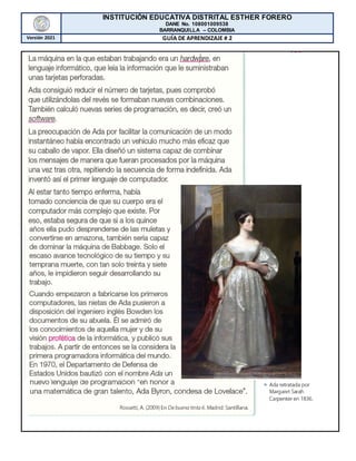 INSTITUCIÓN EDUCATIVA DISTRITAL ESTHER FORERO
DANE No. 108001009538
BARRANQUILLA – COLOMBIA
Versión 2021 GUÍA DE APRENDIZAJE # 2
 