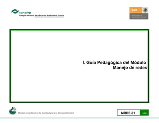 I. Guía Pedagógica del Módulo
Manejo de redes
Modelo Académico de Calidad para la Competitividad MRDE-01 1/243
 