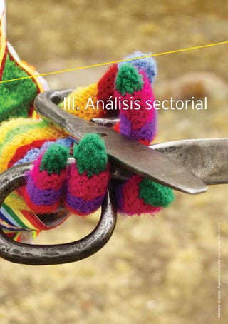 III. Análisis sectorial
67Guía de Negocios e Inversión en el Perú
Danzantedetijeras-Ayacucho.Fotografía:JuanPuelleslPromPerú©
III. Análisis sectorial
 