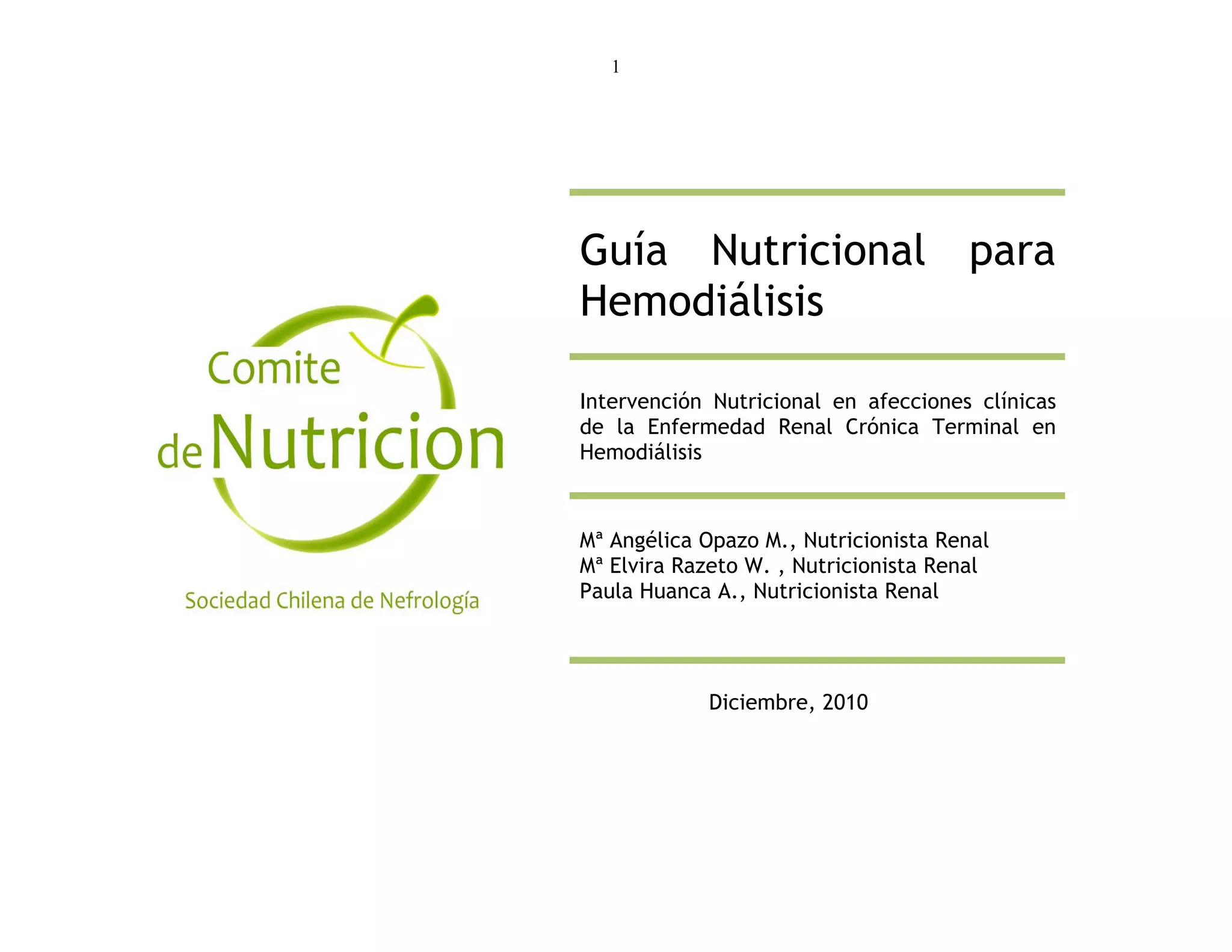 Guia de nutricional de hemodialisis universidad de chile PPT