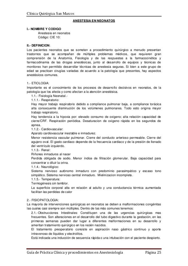 Guia de practica clinica anestesiologia Guia de practica clinica anestesiologia