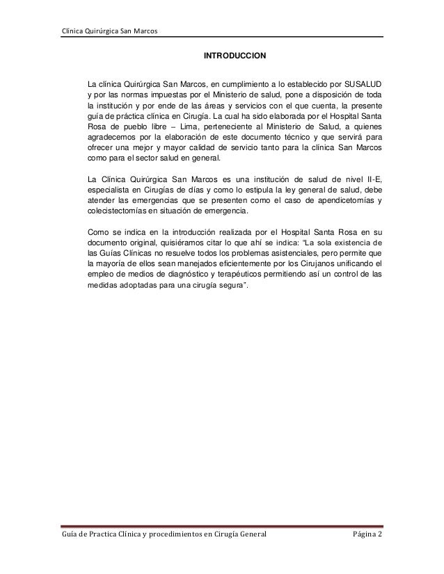 Guia de practica clinica cirugia Guia de practica clinica cirugia