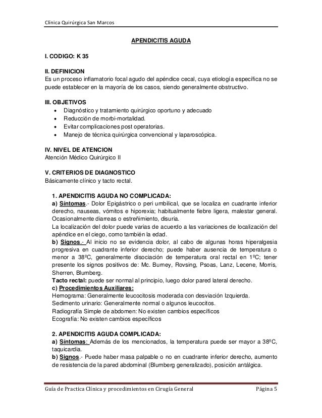 Guia de practica clinica cirugia Guia de practica clinica cirugia