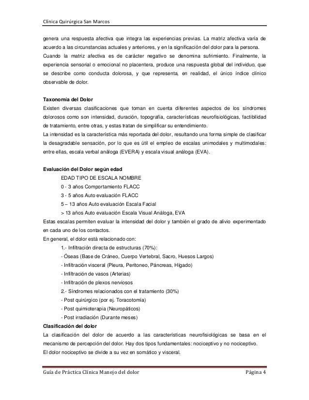 Guia de practica clinica manejo del dolor Guia de practica clinica manejo del dolor