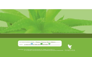 FBO (FOREVER BUSINESS OWNER): Diana e Vinicius Mares Ribeiro
CONTATO: (27) 99523-6106 (27) 99801-0841 3070-6837
Forever Brasil - Rio de Janeiro (matriz) | Rua São Clemente, 284 - Botafogo - Rio de Janeiro - RJ
Tel.: (21) 2528-0038 - http://www.foreverliving.com.br/novoDistribuidor.php?sponsorFLP=550001891056
 