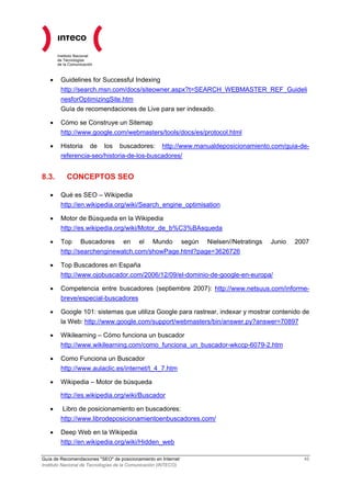 Guia de Recomendaciones SEO de Posicionamiento en Internet 2009