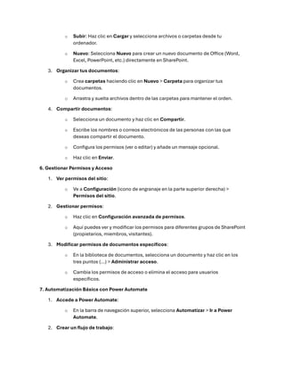 Guia paso a paso de Sharepoint en microsoft 365 | PDF