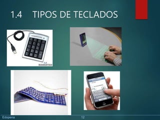 1.4 TIPOS DE TECLADOS
Edopena 12
 