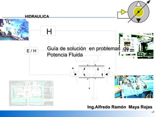 HIDRAULICA



        H

E/H      Guía de solución en problemas de
         Potencia Fluida
                        A   B




                        P   T




                        Ing.Alfredo Ramón Maya Rojas
                                                   •1
 