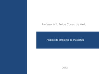 Professor MSc Felipe Correa de Mello




   Análise de ambiente de marketing




                2012
 