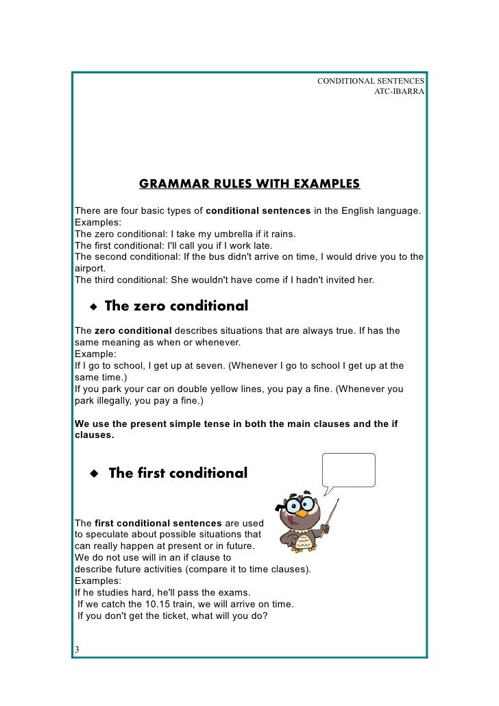 conditional sentences rules and exercises