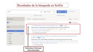 Seleccione el ítem que
desea descargar
Resultados de la búsqueda en SciElo
 