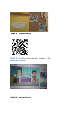 Código QR 1 aparato digestivo:
A través de este código podremos acceder al siguiente vídeo:
Vídeo aparato digestivo
Código QR 2 aparato digestivo:
 
