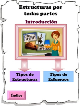 Estructuras por todas partes Tipos de Estructuras Tipos de Esfuerzos Introducción Índice 