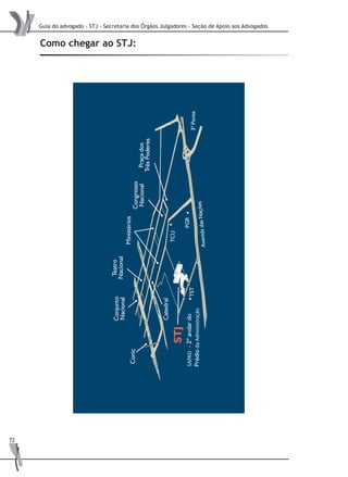 Guia do advogado - STJ - Secretaria dos Órgãos Julgadores - Seção de Apoio aos Advogados
72
Como chegar ao STJ:
SAPAD
zz
daAdministração
 