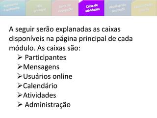   E-mail do suporte  técnico do AVA.Links importantes e acesso aos módulos: