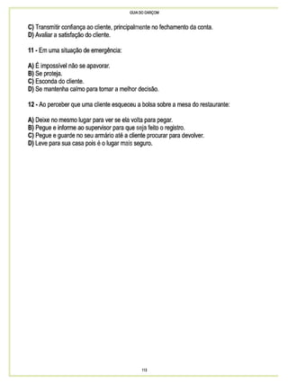 Guia do garçom sebrae