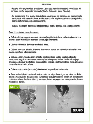 Guia do garçom sebrae