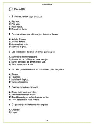 Guia do garçom sebrae