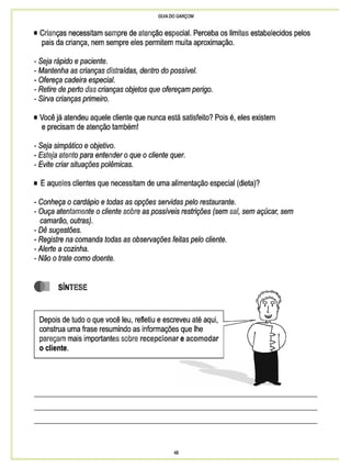 Guia do garçom sebrae