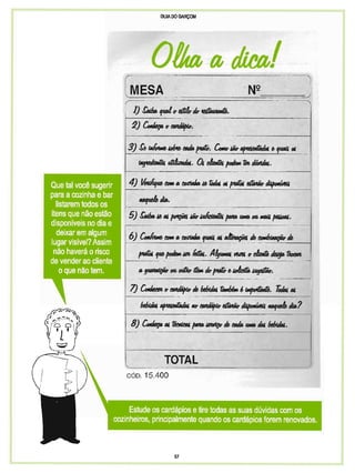 Guia do garçom sebrae