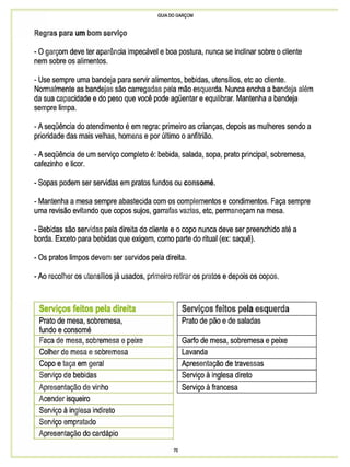 Guia do garçom sebrae