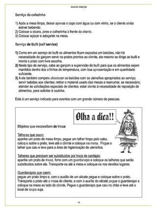 Guia do garçom sebrae