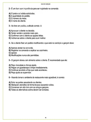 Guia do garçom sebrae