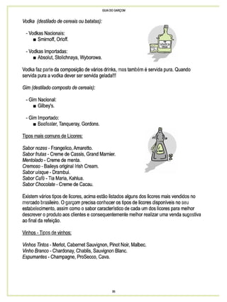 Guia do garçom sebrae