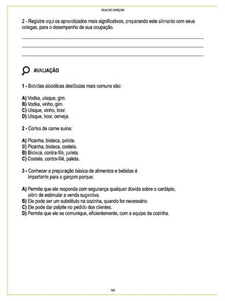 Guia do garçom sebrae