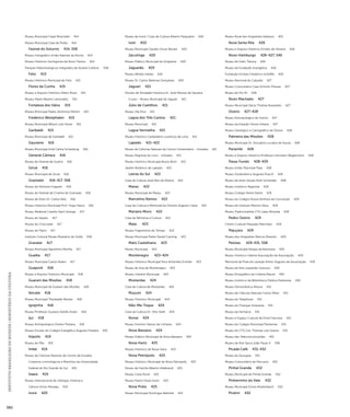INSTITUTO BRASILEIRO DE MUSEUS | MINISTÉRIO DA CULTURA 582 
Museu Municipal Casal Moschetti 414 
Museu Municipal Casa de Pedra 414 
Faxinal do Soturno 414, 558 
Museu Fotográfico Irmão Ademar da Rocha 414 
Museu Histórico Geringonza de Novo Treviso 414 
Parques Paleontológicos Integrados da Quarta Colônia 558 
Feliz 415 
Museu Histórico Municipal de Feliz 415 
Flores da Cunha 415 
Museu e Arquivo Histórico Pedro Rossi 415 
Museu Padre Alberto Lamonatto 415 
Fortaleza dos Valos 415 
Museu Municipal Padre Jerônimo Martini 415 
Frederico Westphalen 415 
Museu Municipal Wilson Lütz Farias 415 
Garibaldi 415 
Museu Municipal de Garibaldi 415 
Gaurama 416 
Museu Municipal Irmã Celina Schardong 416 
General Câmara 416 
Museu do Arsenal de Guerra 416 
Giruá 416 
Museu Municipal de Giruá 416 
Gramado 416-417, 558 
Museu do Perfume Fragram 416 
Museu do Festival de Cinema de Gramado 416 
Museu de Artes Dr. Carlos Nelz 416 
Museu Histórico Municipal Prof. Hugo Daros 416 
Museu Medieval Castelo Saint George 417 
Museu do Sapato 417 
Museu do Chocolate 417 
Museu do Piano 417 
Instituto Cultural Museu Brasileiro do Golfe 558 
Gravataí 417 
Museu Municipal Agostinho Martha 417 
Guaíba 417 
Museu Municipal Carlos Nobre 417 
Guaporé 418 
Museu e Arquivo Histórico Municipal 418 
Guarani das Missões 418 
Museu Municipal de Guarani das Missões 418 
Ibirubá 418 
Museu Municipal Theobaldo Becker 418 
Igrejinha 418 
Museu Professor Gustavo Adolfo Koetz 418 
Ijuí 418 
Museu Antropológico Diretor Pestana 418 
Museu Escolar do Colégio Evangélico Augusto Pestana 419 
Ilópolis 419 
Museu do Pão 419 
Imbé 419 
Museu de Ciências Naturais do Centro de Estudos 
Costeiros Limnológicos e Marinhos da Universidade 
Federal do Rio Grande do Sul 419 
Itaara 419 
Museu Internacional de Ufologia, História e 
Ciência Victor Mostajo 419 
Ivorá 420 
Museu de Ivorá / Casa de Cultura Alberto Pasqualini 420 
Ivoti 420 
Museu Municipal Cláudio Oscar Becker 420 
Jacutinga 420 
Museu Público Municipal do Imigrante 420 
Jaguarão 420 
Museu Alfredo Varela 420 
Museu Dr. Carlos Barbosa Gonçalves 420 
Jaguari 421 
Núcleo de Atividade Histórica Dr. José Manuel de Siqueira 
Couto - Museu Municipal de Jaguari 421 
Júlio de Castilhos 421 
Museu Vila Rica 421 
Lagoa dos Três Cantos 421 
Museu Municipal 421 
Lagoa Vermelha 421 
Museu Histórico Garibaldino Lourenço de Lima 421 
Lajeado 421-422 
Museu de Ciências Naturais do Centro Universitário - Univates 421 
Museu Regional do Livro - Univates 421 
Museu Histórico Municipal Bruno Born 422 
Jardim Botânico de Lajeado 422 
Lavras do Sul 422 
Casa de Cultura José Neri da Silveira 422 
Marau 422 
Museu Municipal de Marau 422 
Marcelino Ramos 422 
Casa da Cultura e Memorial do Estreito Augusto César 422 
Mariano Moro 422 
Casa de Memória e Cultura 422 
Mata 423 
Museu Fragmentos do Tempo 423 
Museu Municipal Padre Daniel Carning 423 
Mato Castelhano 423 
Museu Municipal 423 
Montenegro 423-424 
Museu Histórico Municipal Nice Antonieta Schüler 423 
Museu de Arte de Montenegro 423 
Museu Literário Municipal 424 
Mostardas 424 
Casa da Cultura de Mostardas 424 
Muçum 424 
Museu Histórico Municipal 424 
Não-Me-Toque 424 
Casa da Cultura Dr. Otto Stahl 424 
Nonai 424 
Museu Honório Veloso de Linhares 424 
Nova Bassano 424 
Museu Público Municipal de Nova Bassano 424 
Nova Hartz 425 
Museu Histórico de Nova Hartz 425 
Nova Petrópolis 425 
Museu Histórico Municipal de Nova Petrópolis 425 
Museu de Família Alberto Hillebrand 425 
Museu Caixa Rural 425 
Museu Pastor Paulo Evers 425 
Nova Prata 425 
Museu Municipal Domingos Battistel 425 
Museu Rural dos Imigrantes Italianos 425 
Nova Santa Rita 426 
Museu e Arquivo Histórico Emidio de Oliveira 426 
Novo Hamburgo 426-427, 546 
Museu do Índio Tükuna 426 
Museu da Fundação Evangélica 426 
Fundação Ernesto Frederico Scheffel 426 
Museu Nacional do Calçado 427 
Museu Comunitário Casa Schmitt-Presser 427 
Museu do Pio XII 546 
Novo Machado 427 
Museu Municipal Dácio Thobias Busanello 427 
Osório 427-428 
Museu Antropológico de Osório 427 
Museu da Estação Férrea Urbana 427 
Museu Geológico e Cartográfico de Osório 428 
Palmeira das Missões 428 
Museu Municipal Dr. Dorvalino Luciano de Souza 428 
Panambi 428 
Museu e Arquivo Histórico Professor Hermann Wegermann 428 
Passo Fundo 428-429 
Museu Irmão Paschoal Pasa 428 
Museu Zoobotânico Augusto Ruschi 428 
Museu de Artes Visuais Ruth Schneider 428 
Museu Histórico Regional 429 
Museu Colégio Notre Dame 429 
Museu do Colégio Nossa Senhora da Conceição 429 
Museu do Instituto Menino Deus 429 
Museu Tradicionalista CTG Lalau Miranda 429 
Pedro Osório 429 
Centro Cultural Pasquale Marchese 429 
Pejuçara 429 
Museu dos Imigrantes Marcos Bresolin 429 
Pelotas 429-431, 558 
Museu Municipal Parque da Baronesa 429 
Museu Histórico Helena Assumpção de Assumpção 430 
Memorial da Praia do Laranjal Arthur Augusto de Assumpção 430 
Museu de Arte Leopoldo Gotuzzo 430 
Museu Etnográfico da Colônia Maciel 430 
Museu Histórico da Bibliotheca Pública Pelotense 430 
Museu Farmacêutico Moura 431 
Museu de Ciências Naturais Carlos Ritter 431 
Museu do Telephone 431 
Museu do Charque Itinerante 431 
Museu da Farmácia 431 
Museu e Espaço Cultural da Etnia Francesa 431 
Museu do Colégio Municipal Pelotense 431 
Museu do CTG Cel. Thomas Luiz Osório 431 
Museu das Telecomunicações 431 
Museu de Arte Sacra João Paulo II 558 
Picada Café 431-432 
Museu do Açougue 431 
Museu Comunitário de Percurso 432 
Pinhal Grande 432 
Museu Municipal de Pinhal Grande 432 
Pinheirinho do Vale 432 
Museu Municipal Ervino Breitenbach 432 
Piratini 432 
 