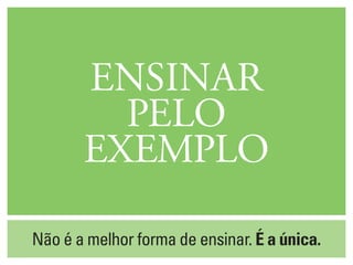 ENSINAR
         PElO
       ExEMPlO

Não é a melhor forma de ensinar. é a única.
 