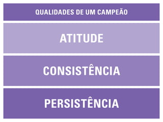 Qualidades de um campeãO



      atitude

 cONsistêNcia

  persistêNcia
 