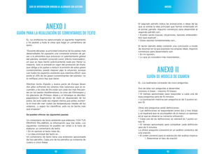 Guía de IntervencIón dIrIGIda al alumnado con autIsmo                                 anexos




                         anexo I
                                                                    El segundo párrafo indica las anotaciones o ideas de las
                                                                    que se extrae la idea principal que hemos sintetizado en
                                                                    el primer párrafo. Algunos comienzos para desarrollar el

GuIón Para la realIzacIón de comentarIos de texto                   segundo párrafo son:
                                                                    • Existen varias (causas, situaciones, razones, anteceden-
                                                                    tes) que explican …
      Ej.: La profesora ha seleccionado el siguiente fragmento      • Otras razones fundamentales son…
      y ha pedido a toda la clase que haga un comentario de
      texto:                                                        El tercer párrafo debe contener una conclusión a modo
                                                                    de resumen en la que expreses tus propias ideas. Algunos
      “Durante décadas, la actividad industrial de los países más   comienzos para desarrollarlo son:
      desarrollados ha supuesto una constante emisión de ga-        • En mi opinión…
      ses a la atmósfera que provocan el calentamiento global       • Lo que yo considero más importantes…
      del planeta, también conocido como ‘efecto invernadero’,
      sin que se haya hecho prácticamente nada por frenar su
      impacto. Sólo la entrada en vigor del protocolo de Kioto,
      que obliga a los países a reducir la emisión de estos gases
      contaminantes, puede mejorar algo la situación, aunque
      casi todos los expertos sostienen que mientras EEUU -que
                                                                                       anexo II
      emite el 25% de los gases contaminantes del planeta- no
      lo ratifique, poco hay que hacer.
                                                                            GuIón de modelo de examen
                                                                    Ej.: Los exámenes constarán de cinco preguntas:
      Mientras tanto, España y buena parte de Europa llevan
      dos años sufriendo los veranos más calurosos que se re-
                                                                    Dos de ellas son preguntas a desarrollar
      cuerdan, y las olas de frío polar son cada vez más frecuen-
                                                                    (mínimo 4 líneas – máximo 10 líneas).
      tes en los países mediterráneos; la cima del Kilimanjaro y
                                                                    • El tiempo aproximado para responder a cada una de
      los glaciares de Pirineos, Alpes y el Himalaya se derriten;
                                                                    esas preguntas será de 15 minutos.
      gigantescos fragmentos de hielo se desprenden de los
                                                                    • La puntuación máxima por pregunta es de 3 puntos so-
      polos; las aves cada vez migran menos que antes; aumen-
                                                                    bre 10.
      ta el nivel del mar; suben las temperaturas medias de los
      océanos... y según los científicos, esto no ha hecho más
                                                                    Otras dos preguntas serán definiciones.
      que empezar”.
                                                                    • Las definiciones se responderán entre dos y tres líneas
                                                                    y se esperará que se acompañen de al menos un ejemplo
      se pueden ofrecer las siguientes pautas:
                                                                    en el que se observe su correcta utilización.
                                                                    • Cada una de las definiciones se valorará en 1 punto so-
      Un comentario de texto pretende que elabores, CON TUS
                                                                    bre 10.
      PROPIAS PALABRAS, la información que has leído. Los
                                                                    • El tiempo aproximado para completar cada definición
      siguientes comienzos te pueden ser útiles a la hora de
                                                                    será de 4 minutos.
      elaborar un comentario de texto:
                                                                    La última pregunta consistirá en un análisis sintáctico de
      • En mi opinión el texto trata de…
                                                                    una oración.
      • La idea principal del texto es…
                                                                    • El orden correcto para la realización del análisis implica:
      Un comentario de texto tiene una extensión aproximada
                                                                           1. Determinar el tipo de oración
      de tres párrafos. Cada uno de los párrafos se compone de
      cuatro o cinco líneas.



                                  62                                                             63
 