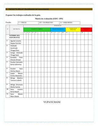 GUIA EIFC de 07 al 11 sobre como familiarizarse | DOCX