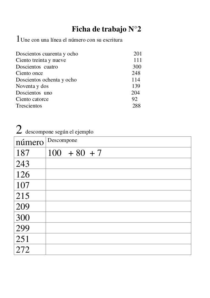 Image result for fichas de escritura de numeros de 3 cifras