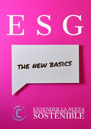 the new basics
ENTENDER LA NUEVA
MANERA DE MEDIR EL RIESGO
SOSTENIBLE
E S G
 