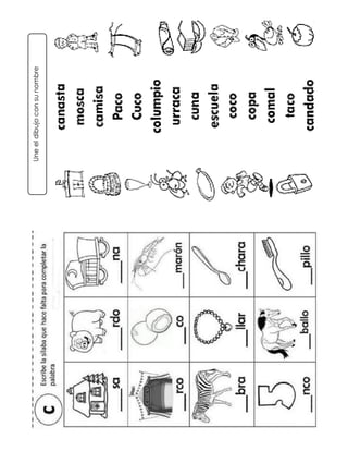 Une
el
dibujo
con
su
nombre
 