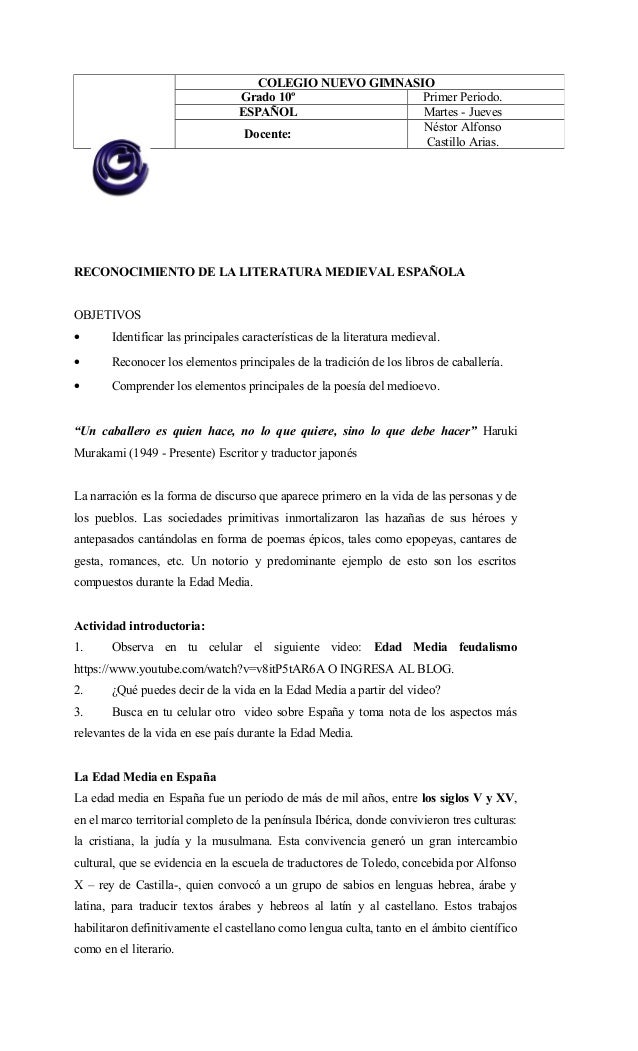 Guia Espanol Primer Periodo