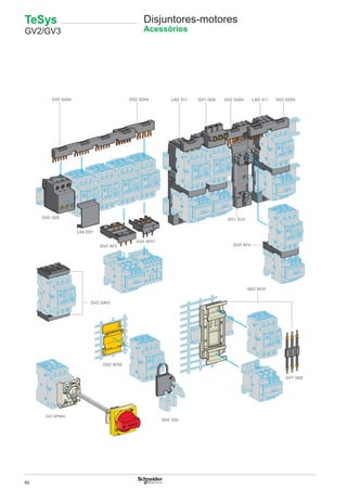 60
TeSys
GV2/GV3
Disjuntores-motores
Acessórios
 