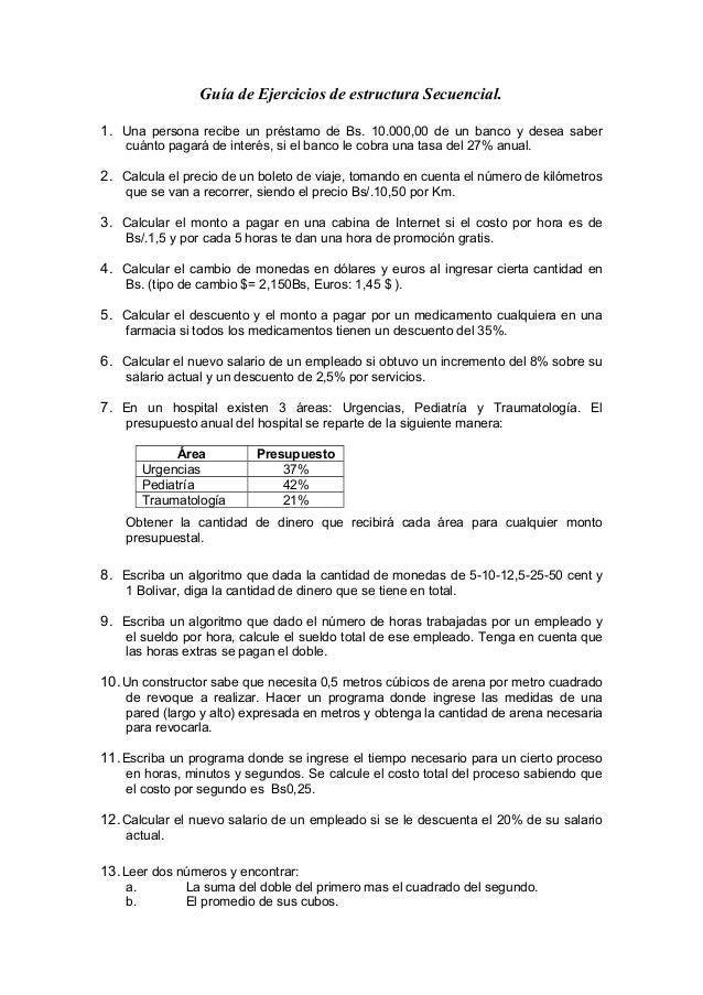 Guia estructura secuencial