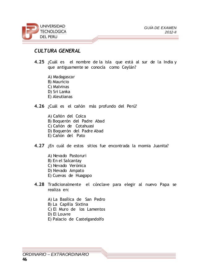 preguntas de cultura general para niños de inicial guia examen ord ex 2012 ii preguntas de cultura general para niños de inicial guia examen ord ex 2012 ii
