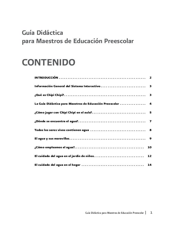 Guia Didactica Sobre El Cuidado Del Agua Y Mas