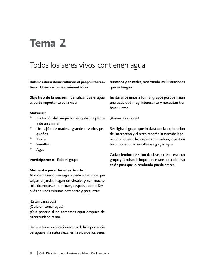 Guia Didactica Sobre El Cuidado Del Agua Y Mas