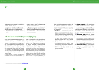 Tomo I. Guía práctica para entender los productos de comercio exterior bancariosGuía financiera para empresas exportadoras
4948
brindar mayores servicios que hagan de la exportación
un trámite más rápido y seguro4
.
En virtud del convenio, las primas otorgadas a las pe-
queñas y medianas empresas exportadoras se brinda-
rán a tasas preferenciales en las siguientes pólizas:
•	 Póliza multimercado: seguro de crédito a la expor-
tación.
4.  La información del convenio se puede hallar en el siguiente enlace: Secrex: Seguro de crédito.
•	 Póliza de caución en garantía de la devolución de
derechos arancelarios: drawback.
•	 Pólizadecauciónengarantíadeobtenciónyredención
de notas de crédito negociables: devolución de IGV.
•	 Póliza de caución en garantía de admisión temporal
para perfeccionamiento de activo o para reexporta-
ción en el mismo Estado.
4.3 		Fondo de Garantía Empresarial (Fogem)
queñas y microempresas, así como de las medianas
empresas dedicadas a la exportación de productos no
tradicionales. Estas garantías también pueden com-
plementar a otros programas, entre ellos Sepymex.
Los préstamos garantizados no podrán exceder el
monto individual o acumulativo (contratado con una
o más entidades financieras) de US$ 30 mil para las
microempresas, US$ 150 mil para las pequeñas em-
presas y US$ 2 millones para las medianas empresas.
Para acogerse al Fogem, los plazos de los préstamos
no podrán exceder de 60 meses para préstamos para
activo fijo, que puede incluir un periodo de gracia de
hasta 12 meses. Además, los préstamos para capital
de trabajo tendrán un plazo máximo de 24 meses, que
Durante 2009 se implementaron diversas medidas ex-
traordinarias para atenuar los posibles efectos de la
crisis financiera internacional sobre la economía pe-
ruana. Así, el Ministerio de Economía y Finanzas apro-
bó el reglamento del Fondo de Garantía Empresarial
(Fogem), constituido con S/. 300 millones. Fogem es
un instrumento financiero de carácter temporal. El
plazo de vigencia del fondo es de dos años, hasta el
31 de diciembre de 2012 (DU 016-2012, publicado el
26 de junio de 2012). Las garantías otorgadas hasta la
fecha de vigencia del fondo estarán bajo la adminis-
tración de Cofide.
El objetivo del fondo es garantizar los créditos que
las entidades financieras otorguen a favor de las pe-
Programas de garantía
puede incluir un periodo de gracia de hasta seis me-
ses, mientras que los préstamos para preembarque y
posembarque tendrán un plazo máximo de hasta 12
meses. A continuación, se presentan las característi-
cas del programa:
•	 Beneficiarios: la microempresa y la pequeña em-
presa con deudas clasificadas como Normal y CPP
que desarrollen actividades de producción, servi-
cios y/o comercio. La mediana empresa con deu-
das clasificadas Normal y CPP, cuyas ventas di-
rectas al exterior superen el 30 por ciento del total
de ingresos anuales (consignadas en los estados
financieros declarados ante la Sunat al cierre del
ejercicio anterior).
•	 Destino y plazos de préstamos garantizados:
activo fijo (hasta cinco años), capital de trabajo
(hasta dos años) y financiamiento preembarque y
posembarque (hasta doce meses).
•	 Cobertura: Hasta el 50 por ciento del saldo del
préstamo garantizado.
•	 Modalidad de garantía: el fondo garantizará los
créditos que conforman una cartera de préstamos
de la entidad financiera, que estará a cargo de la
evaluación de riesgo de crédito de los prestatarios.
Cabe señalar que, a mediados de 2012, se publicaron
doce medidas de promoción y facilitación del comer-
cio exterior peruano, las cuales se detallan a conti-
nuación:
•	 Ampliación del Fogem (DU 016-2012, publicado
el 26 junio de 2012): el Fogem, cuyo objetivo fue
mantener el flujo normal de crédito del sistema fi-
nanciero nacional, a favor de la mype y mediana
empresa que realiza actividades en las cadenas ex-
portadoras de productos no tradicionales, tiene un
plazo máximo de acogimiento hasta diciembre de
2012, el cual se ampliaría hasta diciembre de 2013.
•	 Ampliación del Sepymex (DS 100-2012-EF, publi-
cado el 24 de junio de 2012): amplia la cobertura
del Programa Sepymex al incorporar los créditos
posembarque.
 