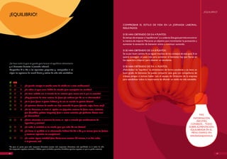 ¡EQUILIBRIO!
¡EQUILIBRIO!

                                                                                                                               COMPROBAR EL ESTILO DE vIDA EN LA JORNADA LABORAL.
                                                                                                                               RESULTADOS:

                                                                                                                               SI SE hAN OBTENIDO DE 0 A 4 PUNTOS:
                                                                                                                               Es tiempo de empezar a “equilibrarse” y a cuidarse. Esta guía permite encontrar
                                                                                                                               la manera de mejorar. Marcarse un objetivo para incrementar la puntuación y
                                                                                                                               aumentar la sensación de bienestar anima a continuar sumando.
CUESTIONARIO DE AUTOEvALUACIóN
                                                                                                                               SI SE hAN OBTENIDO DE 5 A 8 PUNTOS:
DE ALIMENTACIóN Y ESTILO DE vIDA                                                                                               Se va por buen camino.Ya se siguen muchos de los consejos de esta guía. Si se
ACTIvO EN LA JORNADA LABORAL                                                                                                   quiere conseguir un paso más para aumentar el bienestar, hay que fijarse en
                                                                                                                               los aspectos a mejorar para obtener un excelente.
¿Se hace todo lo que se puede para buscar el equilibrio alimentario
y el bienestar durante la jornada laboral?                                                                                     SI SE hAN OBTENIDO DE 9 A 11 PUNTOS:
Responder Sí o No a las siguientes preguntas y comprobar si se                                                                 ¡Felicidades! Se “equilibra” la alimentación de forma excelente y se tiene un
eligen las opciones de menú diario y estilos de vida más saludables:                                                           buen grado de bienestar. Se puede compartir esta guía con compañeros de
                                                                                                                               trabajo, amigos o incluso hablar con el equipo de Dirección de la empresa
                                                                                                                               para sensibilizar sobre la importancia de difundir un estilo de vida saludable.
Sí NO
              1.    ¿se prueba siempre la comida antes de añadir sal u otros condimentos?
              2.    ¿se utiliza el agua como bebida de elección para acompañar las comidas?
              3.    ¿se tiene cuidado con el tamaño de las raciones para comer solo lo que se necesita?
              4.    ¿Hay presencia de cinco raciones de frutas y/o verduras por día en su alimentación?
              5.    ¿Es la fruta fresca el postre habitual y, de vez en cuando los postres lácteos?
              6.    ¿se priorizan técnicas de cocción con bajo contenido de grasa (plancha, vapor, horno, etc.)?
              7.    ¿En los descansos, se sacia el apetito con pequeñas raciones de frutos secos, aceitunas,
                    pan (bocadillos, galletas integrales), fruta o zumos naturales, y/o productos lácteos semi
                    y/o desnatados?                                                                                                                                                                            MÁS
                                                                                                                                                                                                        INFORMACIóN
              8.    ¿Como alternativa al consumo de carne, se opta a menudo por combinaciones de
                                                                                                                                                                                                            (RECETAS,
                    legumbres y cereales?                                                                                                                                                             CONSEJOS… TODO
              9.    ¿se cuida la variedad en los menús, para que cada día sea distinto?                                                                                                              SOBRE ALIMENTACIóN
             10. ¿se busca el equilibrio en la alimentación habitual del día a día, y se reserva para los festivos                                                                                    EQUILIBRADA EN EL
                                                                                                                                                                                                       MENú DIARIO) EN:
                 y ocasiones especiales las excepciones?
                                                                                                                                                                                                      www.food-programme.eu
             11. ¿se realiza alguna actividad física diaria; como caminar 30 minutos, ir en bici, nadar,
                 ir al gimnasio, etc?

*Se gana un punto para cada respuesta afirmativa; cuantas más respuestas afirmativas, más equilibrado es el estilo de vida.
Las respuestas negativas asociadas a hábitos poco saludables permiten identificar aquellos aspectos en que se puede mejorar)

28                                                                                                                                                                                                                            29
 